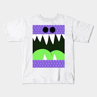 Purple Scales Dinosaur Mouth Kids T-Shirt